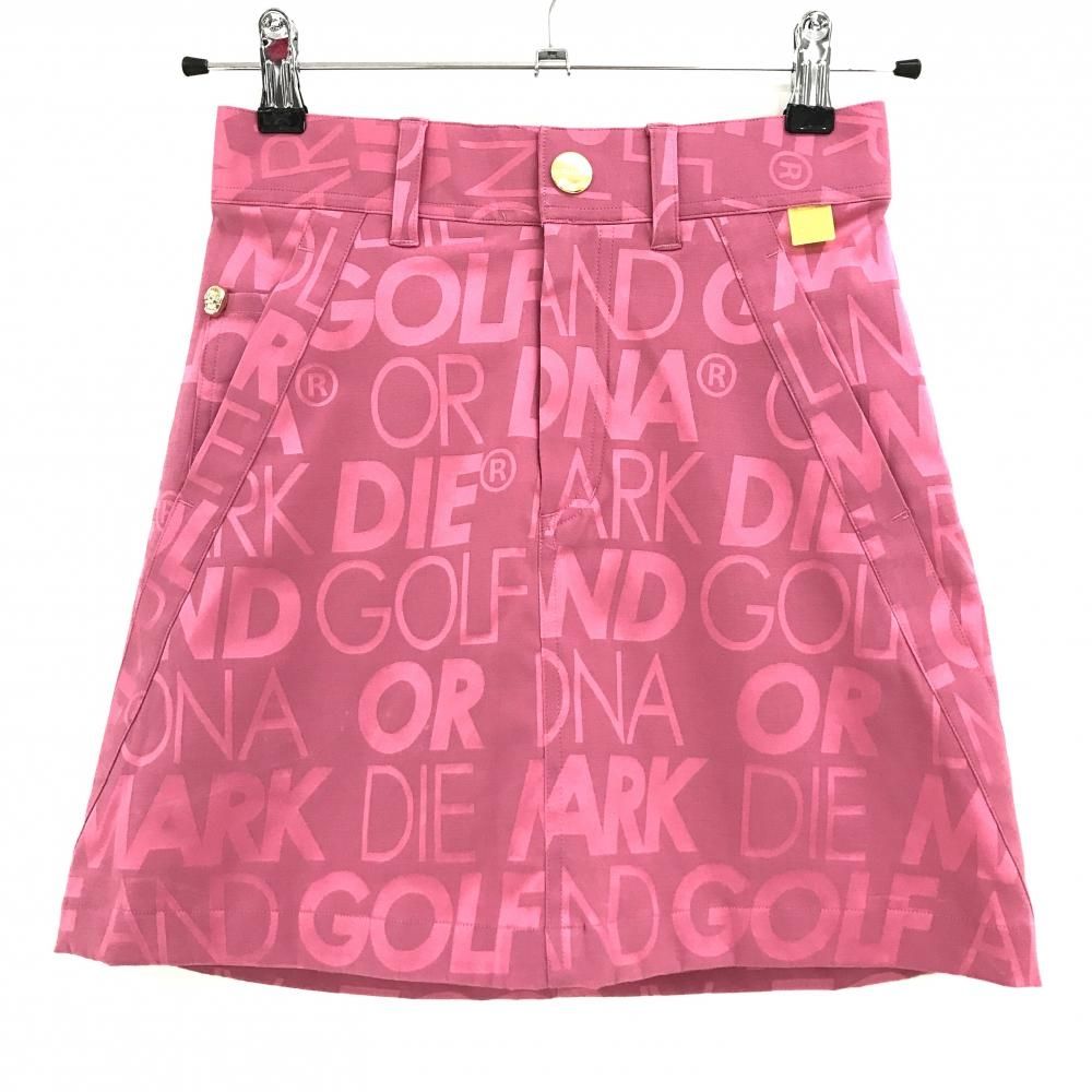 マークアンドロナ スカート ピンク ロゴ総柄地模様 ストレッチ レディース 36 S ゴルフウェア MARK＆LONA