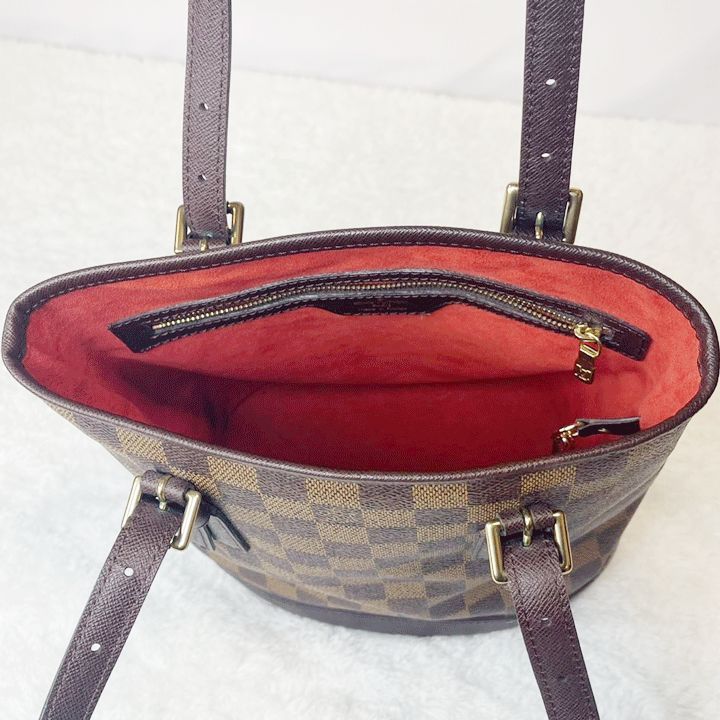 【良品】ルイ ヴィトン ダミエ マレ バケット ポーチ付 N42240 マレ LOUIS VUITTON ルイヴィトン トートバッグ ダミエ N42240