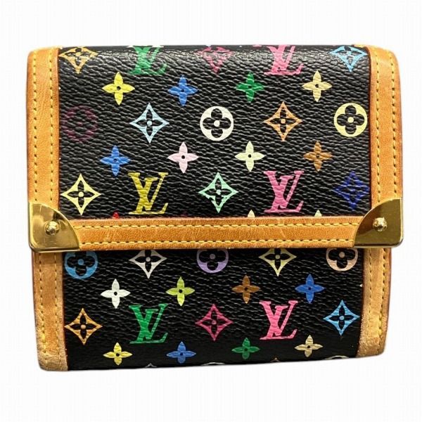 ルイヴィトン Louis Vuitton モノグラムマルチカラー ポルトモネビエカルトクレディ M92984 2つ折り財布 レディース