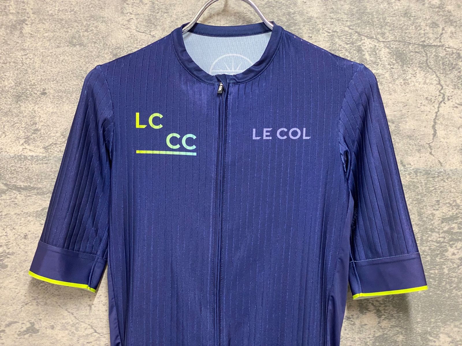 JD799 ルコル LECOL LC CCクラブ 半袖 サイクルジャージ 青 S ※スレ