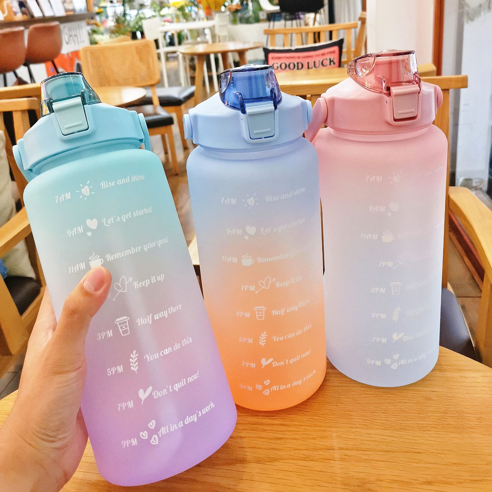 ストロー 透明 水筒 water 水筒 水筒 2リットル bottle 2