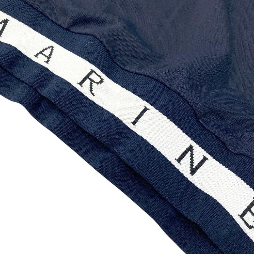 モックネック半袖Tシャツ ネイビー系