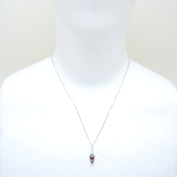 ポーラ POLA ネックレス ルビー0.32ct ダイヤモンド0.10ct K18WG