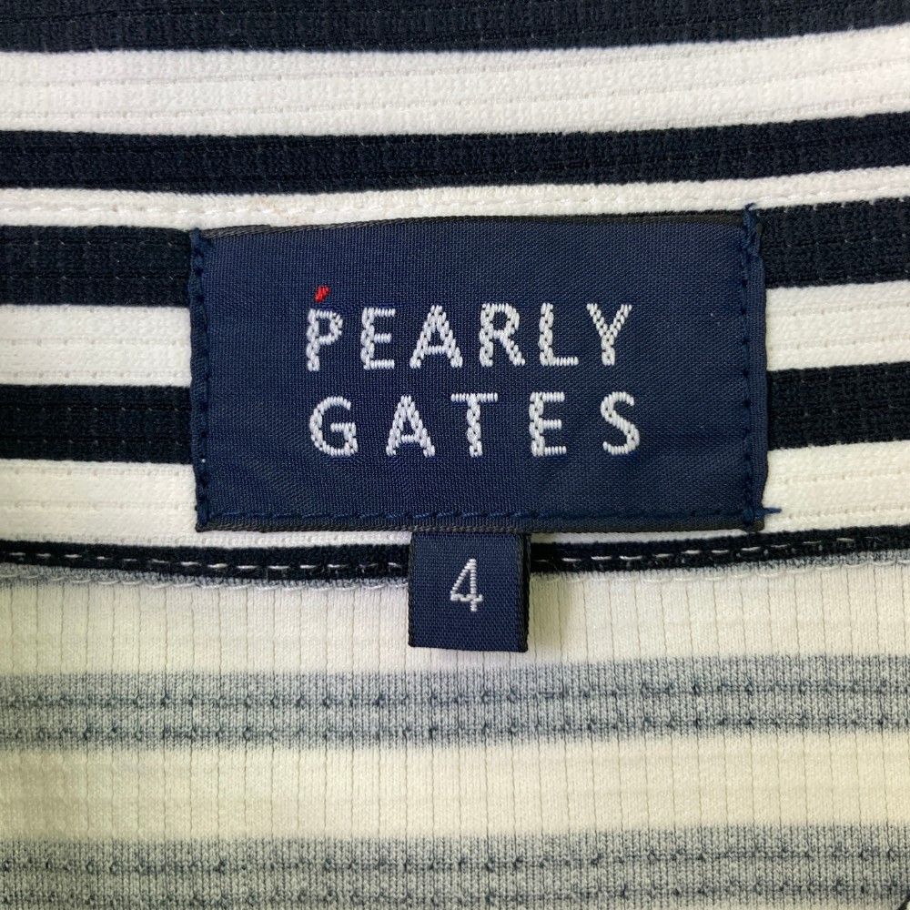 サイズ：4 PEARLY GATES パーリーゲイツ 2024年モデル × PEANUTS ウッドストック 半袖ポロシャツ ボーダー柄 ブラック系 [240101298369] ゴルフウェア メンズ ストスト サイズ：4 PEARLY GATES パーリーゲイツ 2024年モデル × PEANUTS