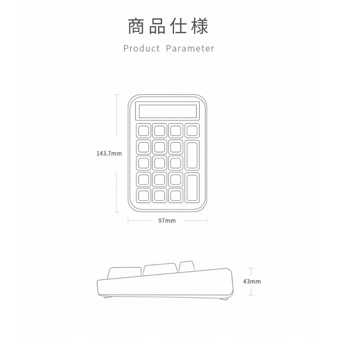 正規品】Coolkiller 電卓 12桁 テンキー 計算機 透明 かわいい