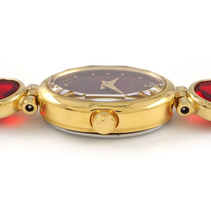 セイコー SEIKO 腕時計 LAS バングルウォッチ 1E20-3A60 オーバル サンレイ レッド文字盤 GP クオーツアナログ 箱 保付き