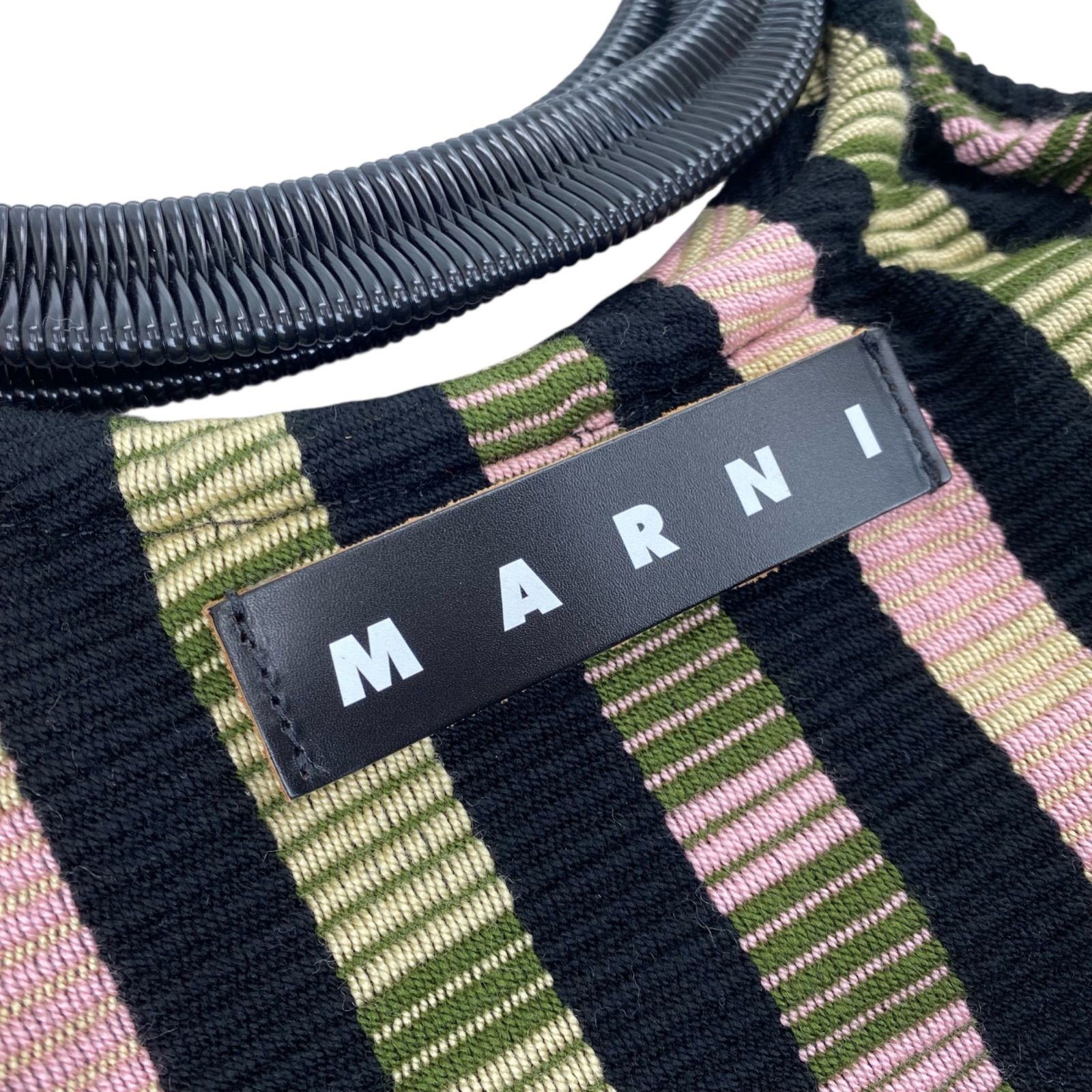 美品 マルニ マーケット MARNI ボートバッグ ハンドバッグ ニット素材 