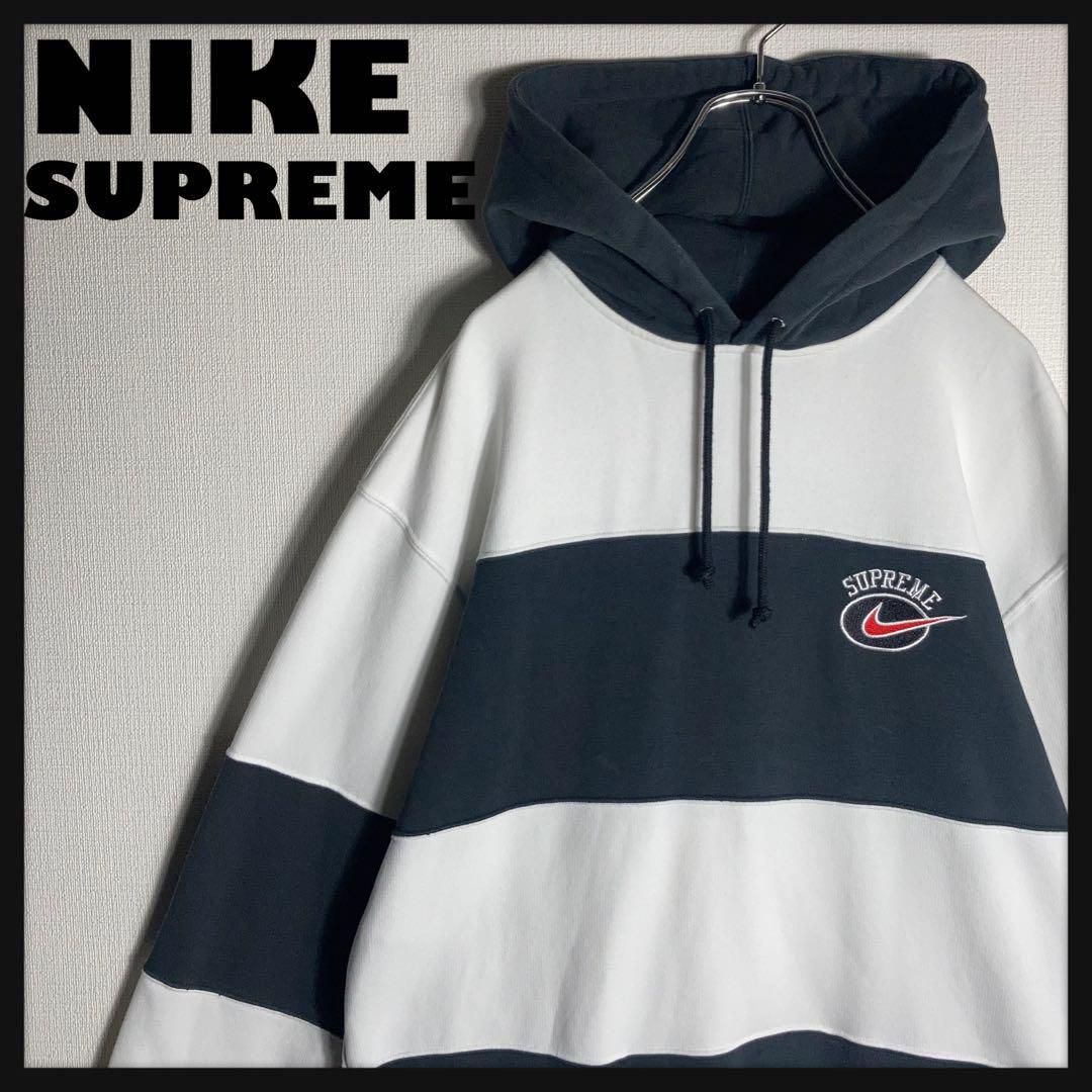 超貴重‼️Supreme x NikeコラボパーカーM 良品 限定コラボ M】シュプリーム ナイキ 刺繍 レザー