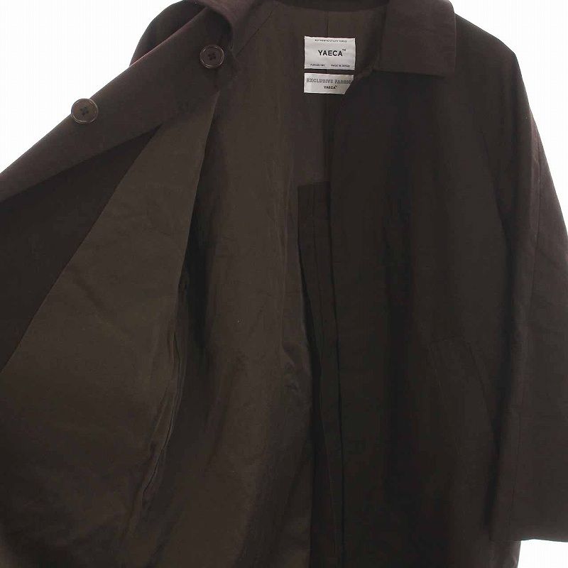 ヤエカ YAECA SOUTIEN COLLAR COAT STANDARD ステンカラーコート ロング アウター S 茶 ブラウン 69553 /YM