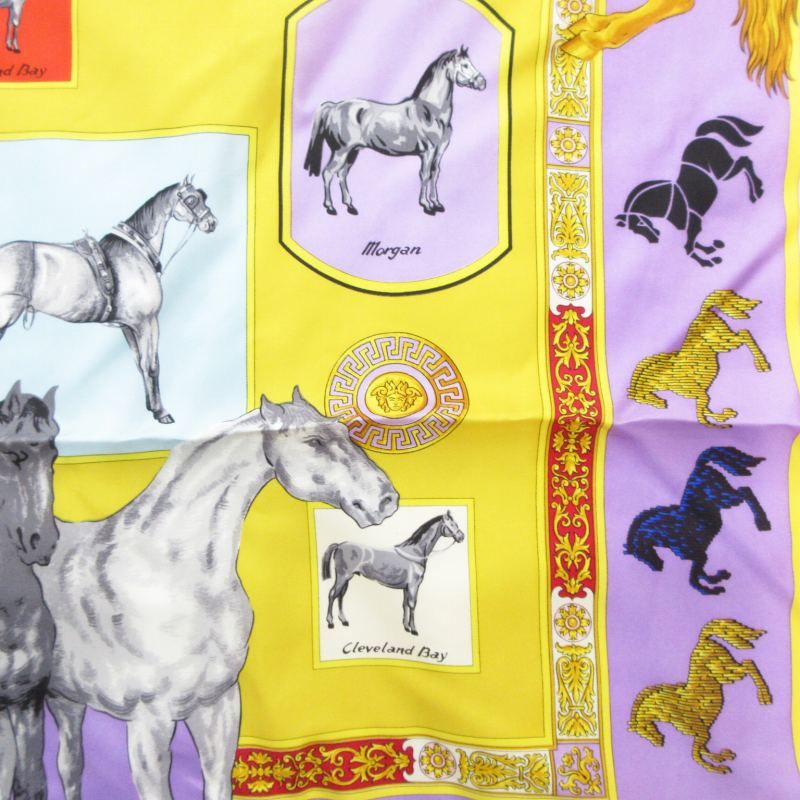 ヴェルサーチ ヴェルサーチェ VERSACE 美品 スカーフ 総柄 馬