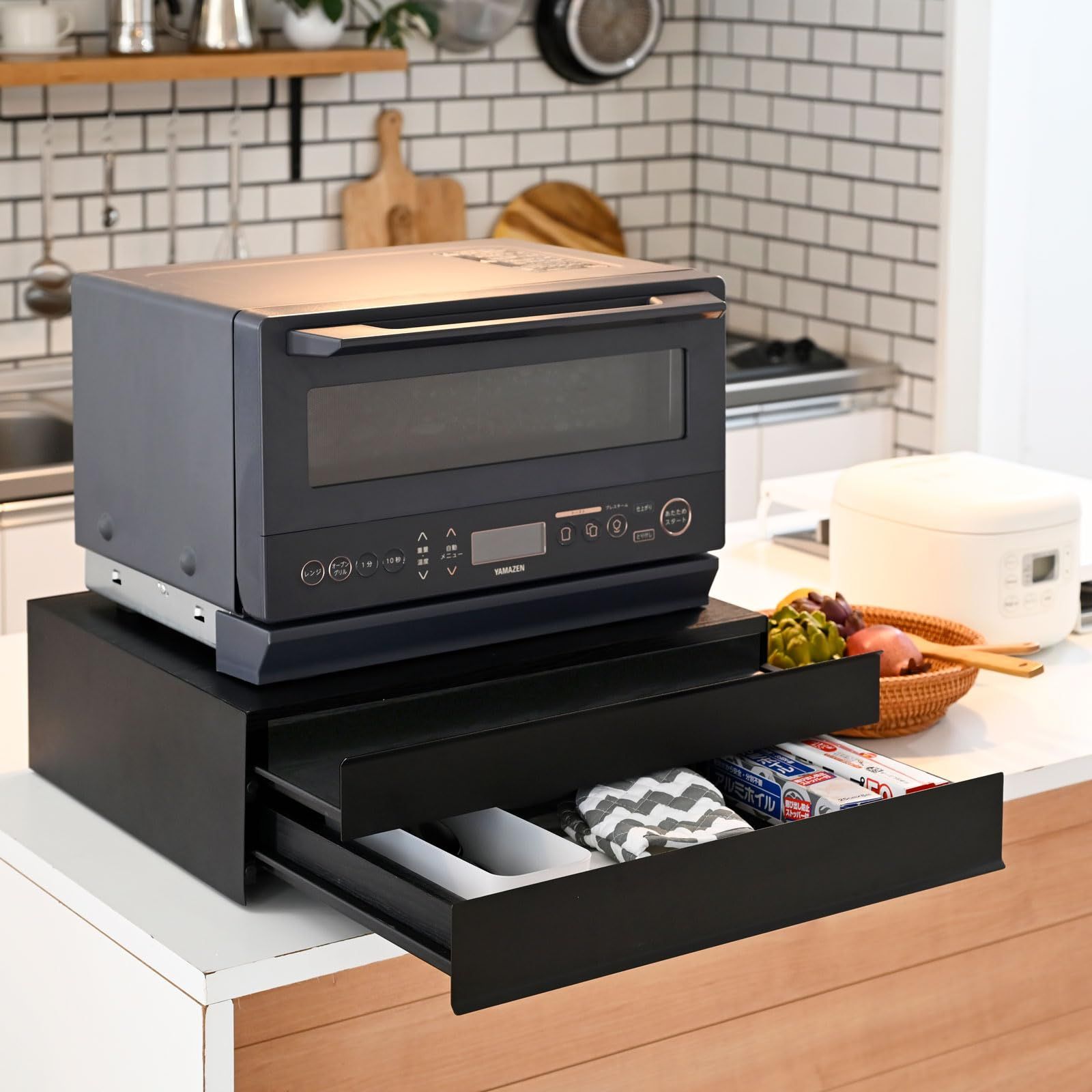 家電下収納 レンジ下収納 引き出し スライドトレー キッチン収納 キッチン収納 家電下収納 レンジ下収納 引き出し スライドトレー