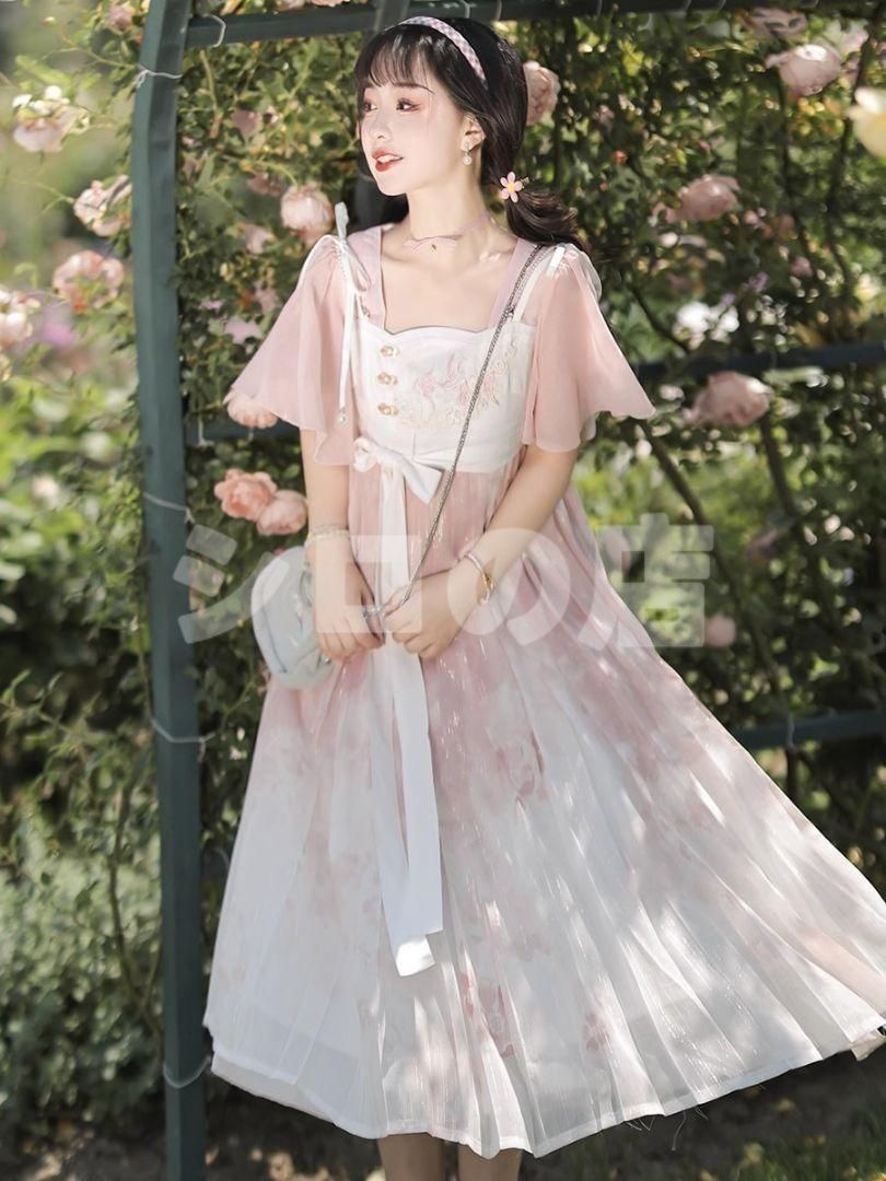 HF-181 豪華刺繍 漢服 かんふく 古風衣装 レトロ風 中華ロリータ コスプレ ワンピース 唐装 仙女服 中華風 美しい刺繍