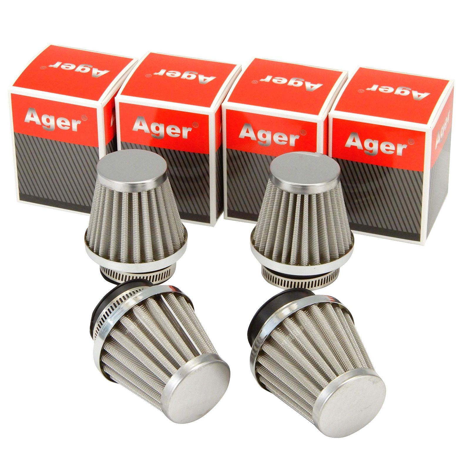 PackageQuantity 4 Ager 42mm パワーフィルター ステンレス 汎用 4個