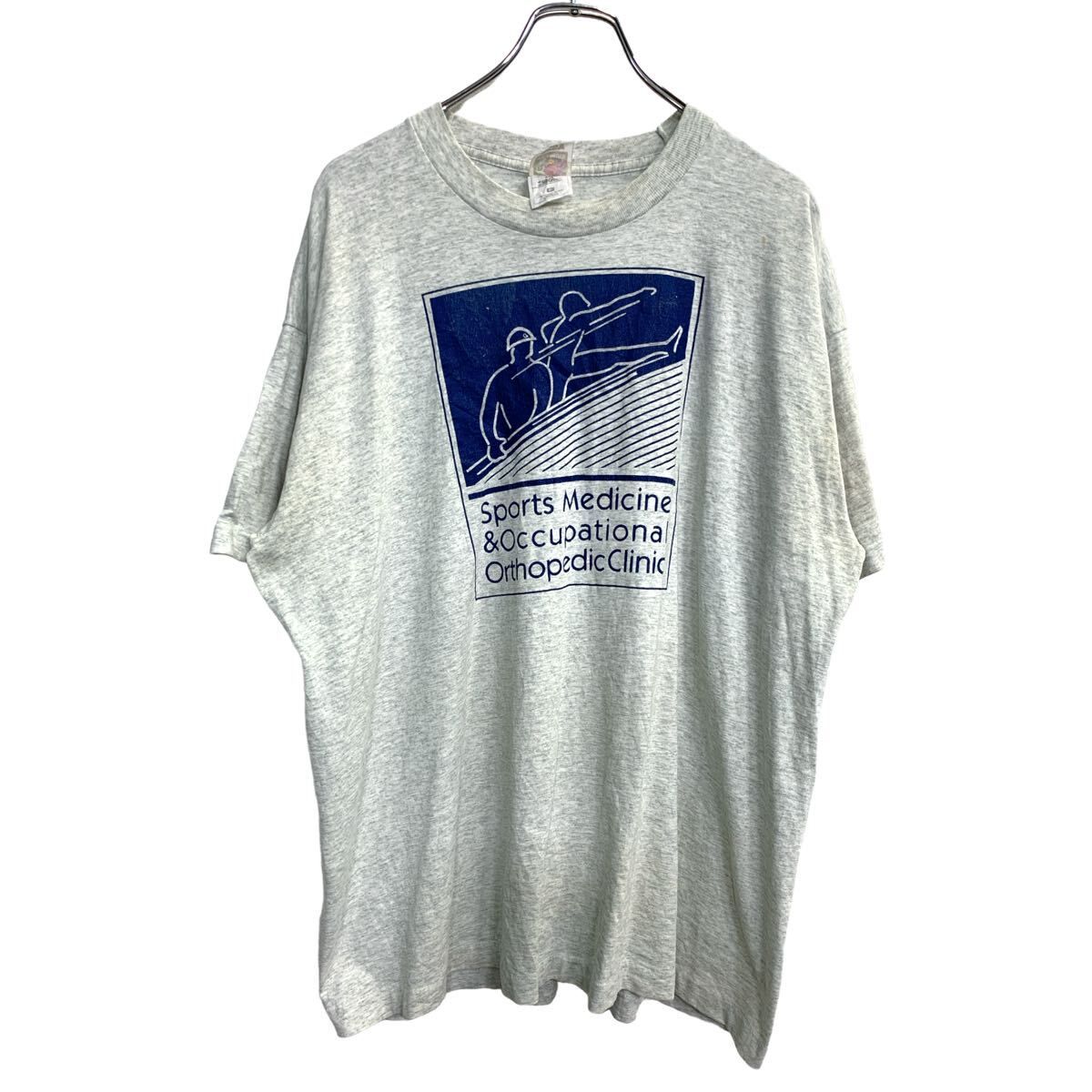 FRUIT OF THE LOOM 半袖 プリント Tシャツ XLサイズ フルーツオブザルーム グレー USA製 古着卸 アメリカ仕入 t2407-3935
