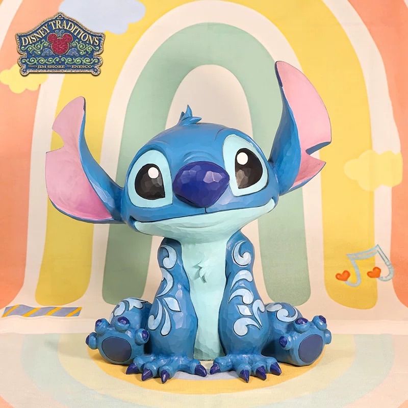 Disney x enesco ディズニー スティッチ Stitch アーティストJim Shoreコラボレーション レトロシリーズ ガレージキット garage kit 置物 モデル 超BIG坐姿史迪奇｜Size 36x36x23cm 1点