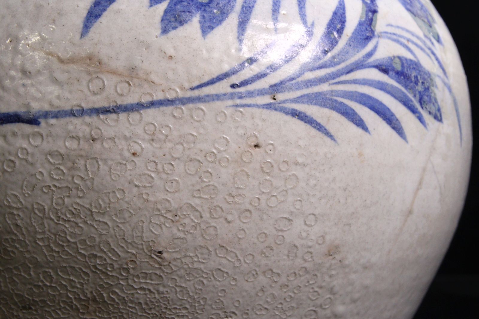 李朝 総瑠璃釉 葡萄文小壷 /骨董 古美術 壺 茶道具 唐物