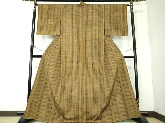 平和屋着物○上質な紬 花織 変わり間道 証紙付き 正絹 逸品 DAAS3060ps