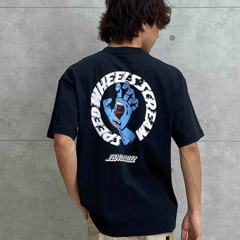 【ムラスポ公式】SANTACRUZ サンタクルーズ Tシャツ スクリーミングハンド SPEED WHEELS SCREAM スピード ウィール スクリーム バックプリント 502241407 メンズ レディース