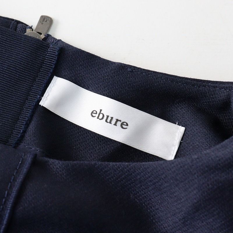 ebure エブール　ネイビー　クリアダブルクロス ペプラムブラウス ebure エブールネイビークリアダブルクロス ペプラムブラウス