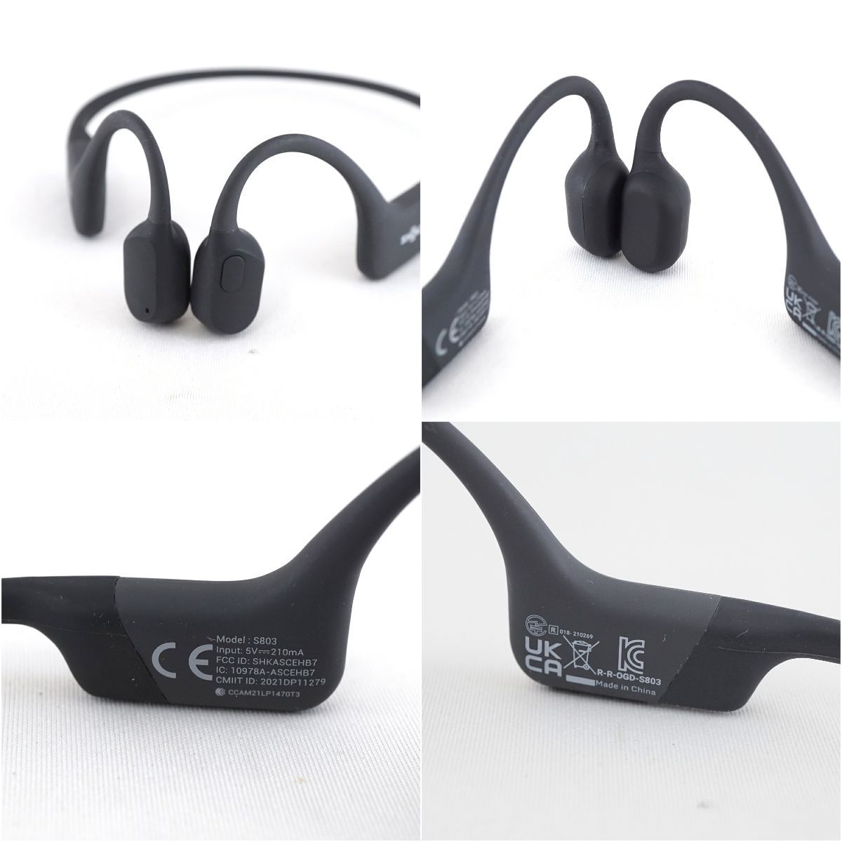 Shokz OpenRun 骨伝導イヤホン USED美品 SKZ-EP-000003 ブラック S803