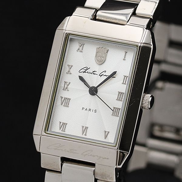 クリスチャンジョルジュ CG-1009E 定価￥45,000- レクタンギュラー 銀 