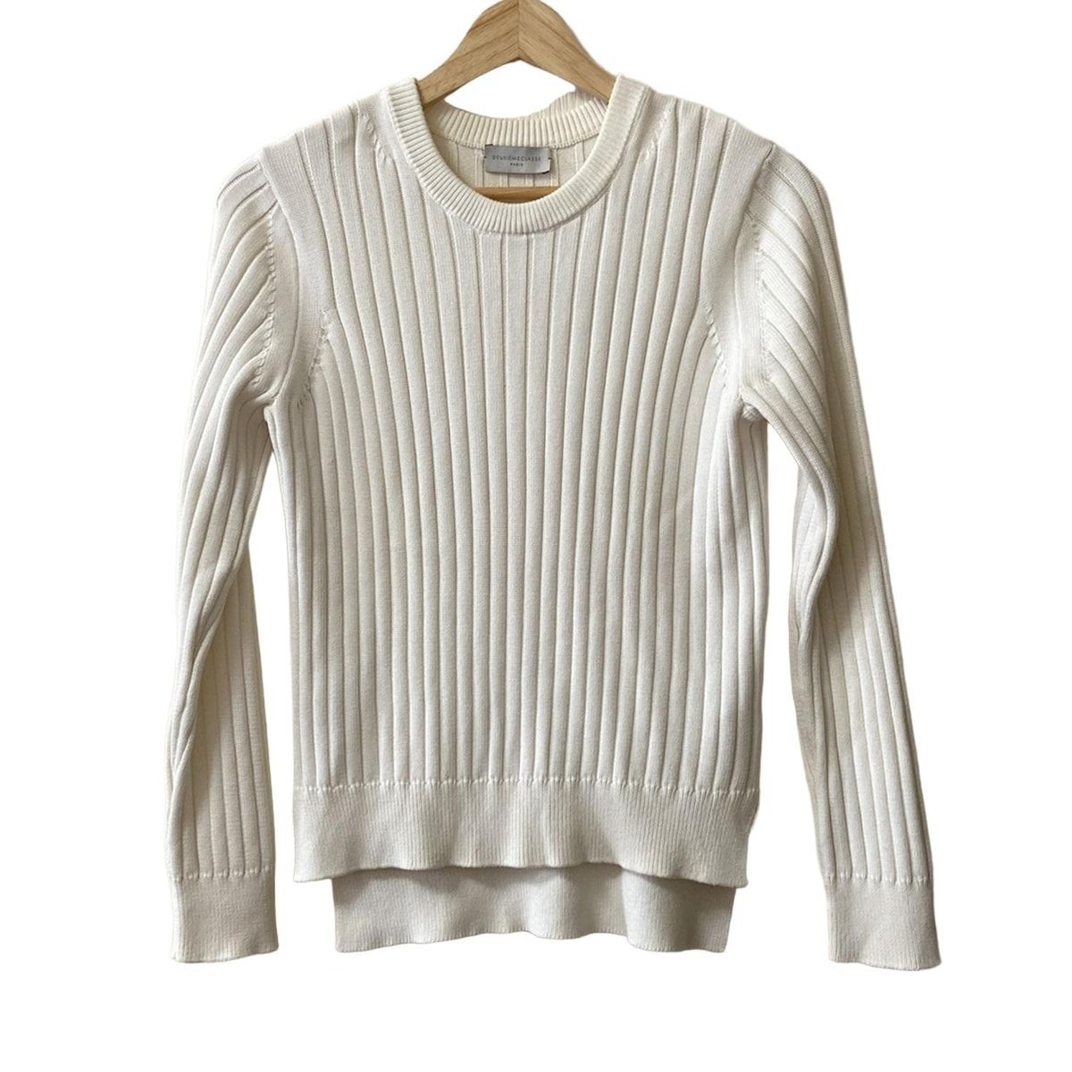 美品 定価2.9万 2021SS ドゥーズィエムクラス Deuxieme Classe ベーシックニット/ホワイト コットン セーター 長袖【2400014521832】 DEUXIEME CLASSE - 美品 定価2.9万 2021SS ドゥーズィエムクラス