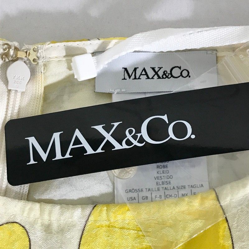 新品】MAX&Co.マックスアンドコー ワンピース 花柄 黄色 七分袖 - ひざ 