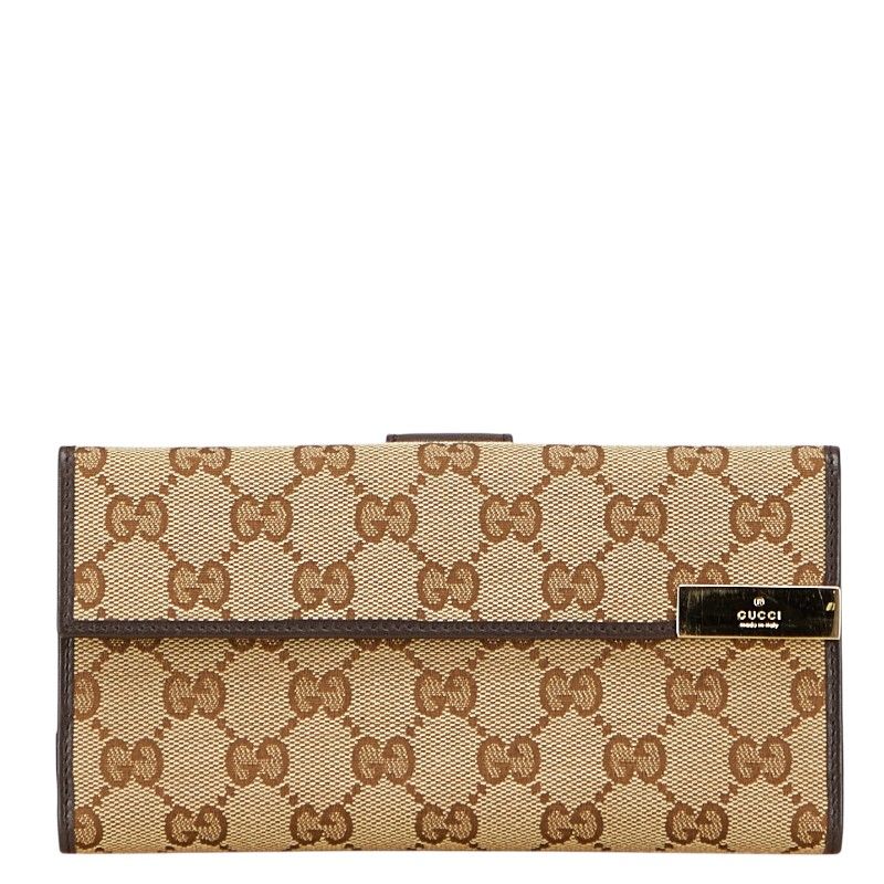 グッチ GGキャンバス 257012 ベージュ ブラウン キャンバス レザー レディース GUCCI 1-0230412
