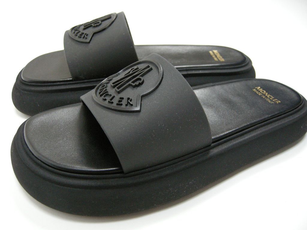 サイズ38□新品 本物□モンクレール SLYDER サンダル 黒 レディース - 靴
