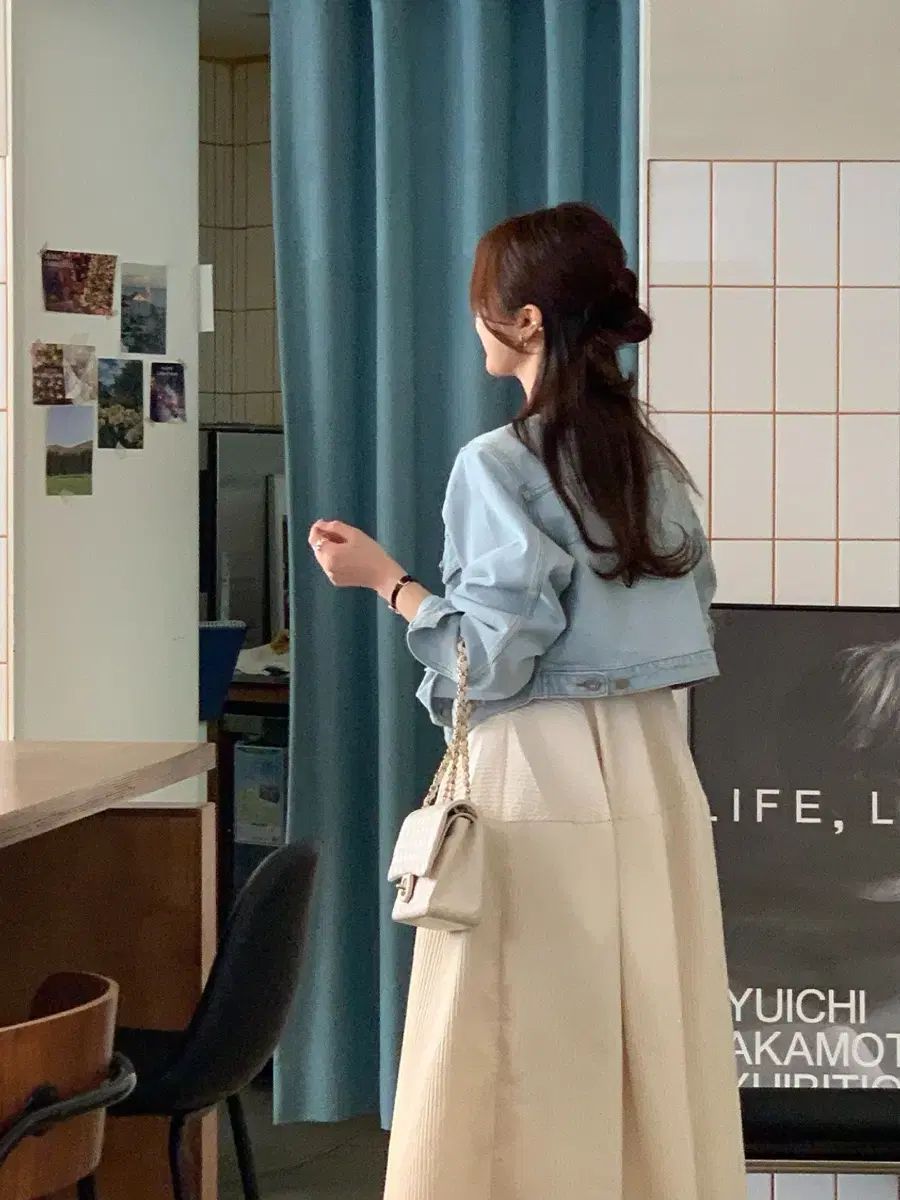 スクエアジーンズジャケット ライトブルー