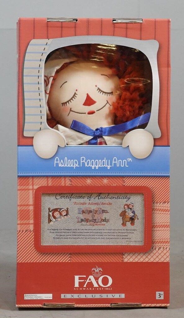 HASBRO VINTAGE ASLEEP AWAKE DOLLS FAO EXCLUSIVE RAGGEDY ANN&RAGGEDY ANDY