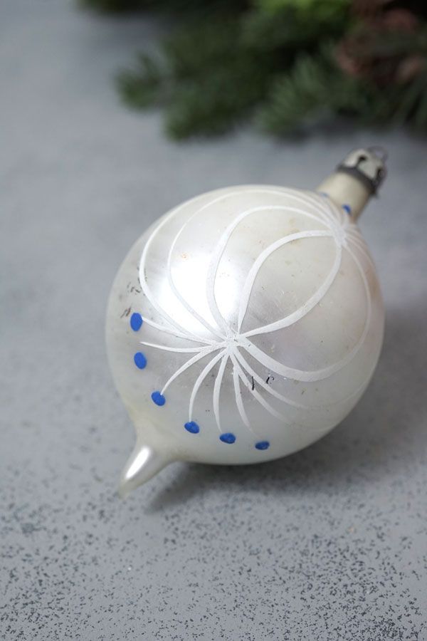 フランスアンティーク　ガラス・オーナメント No.62 Marble ガラスオーナメント｜ニュアンスカラーと艶感が