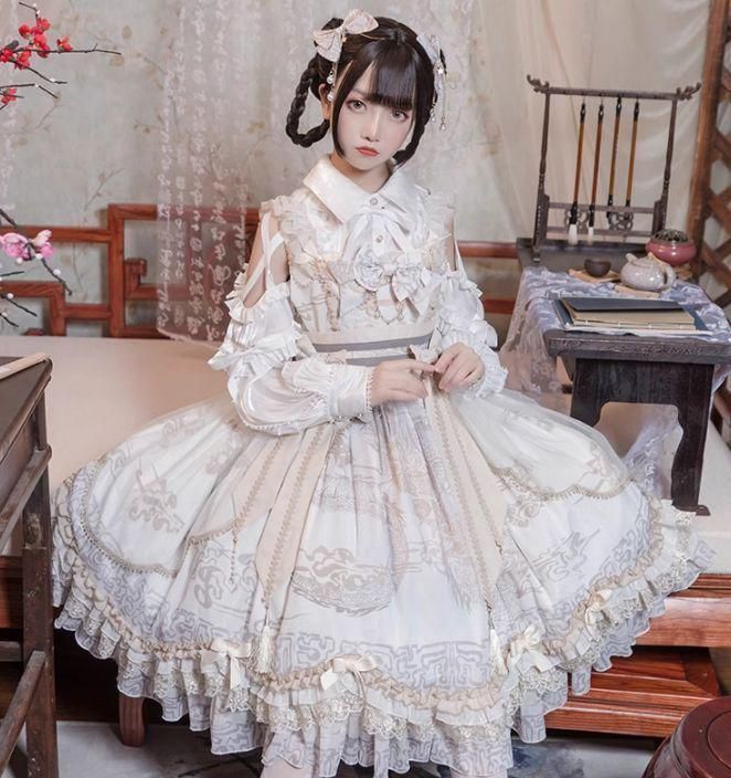 LT-161 豪華姫系 lolita 可愛 レトロ風 オリジナル jsk ロリータ ワンピース 美しい刺繍