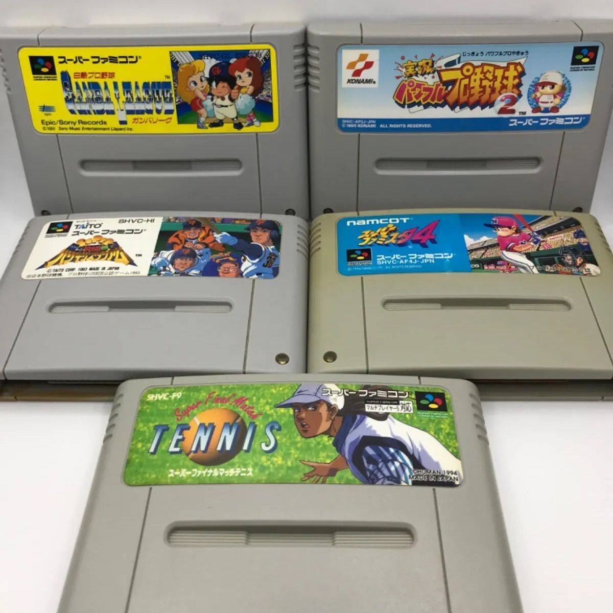 MSG-034 スーパーファミコン ソフトのみ 5本セット まとめ売り 任天堂 中古品 野球 テニス スポーツ