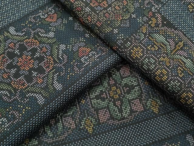 平和屋着物●本場大島紬　9マルキ　菱草花文　正絹　逸品　CABA9782gh 平和屋着物○本場大島紬 9マルキ 横段吉祥文 正絹 逸品 CAAS9381th