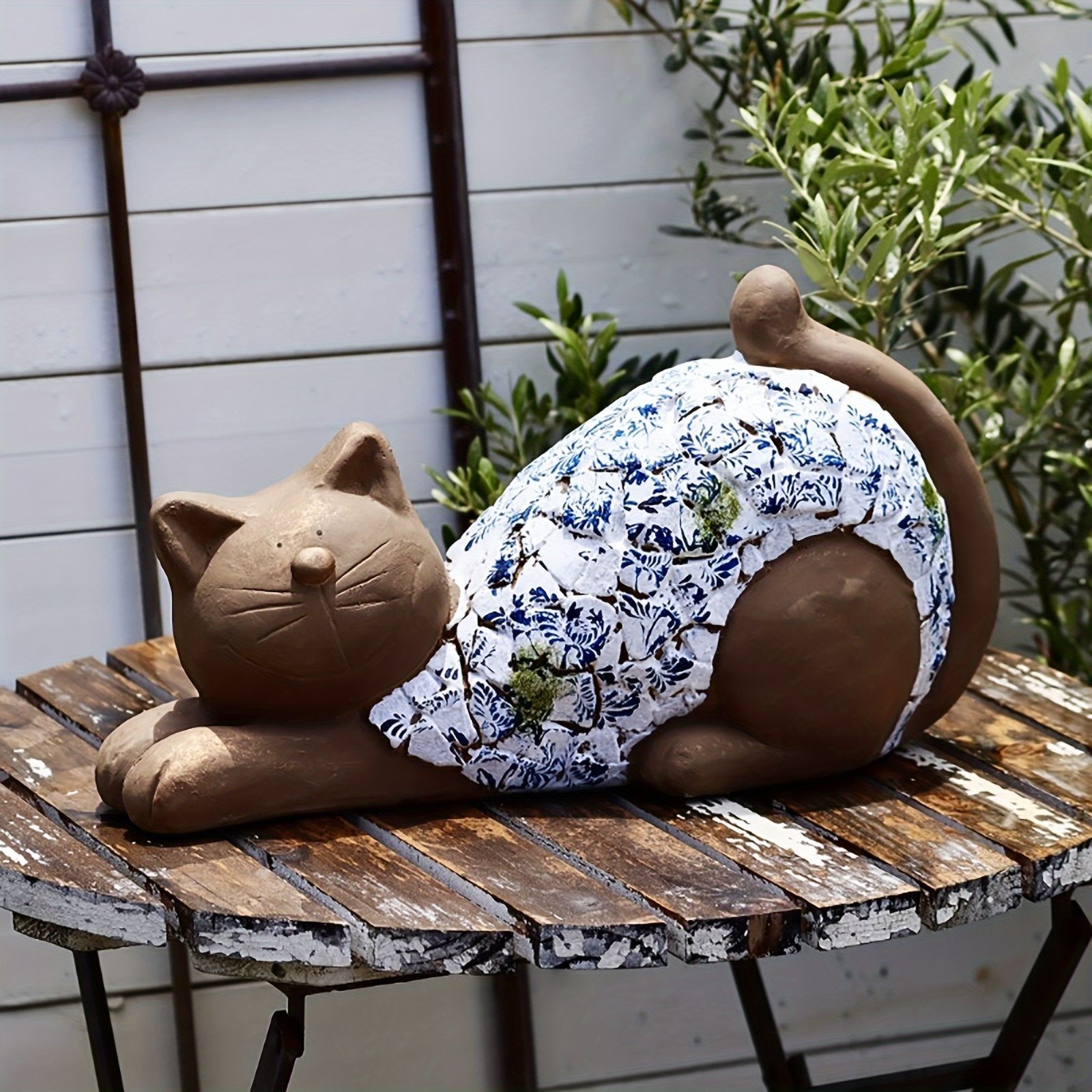 置物 オブジェ ガーデンオーナメント 室内 屋外 インテリア カップル 猫の 置物 オブジェ ガーデンオーナメント 室内 屋外 インテリア ネコ 猫