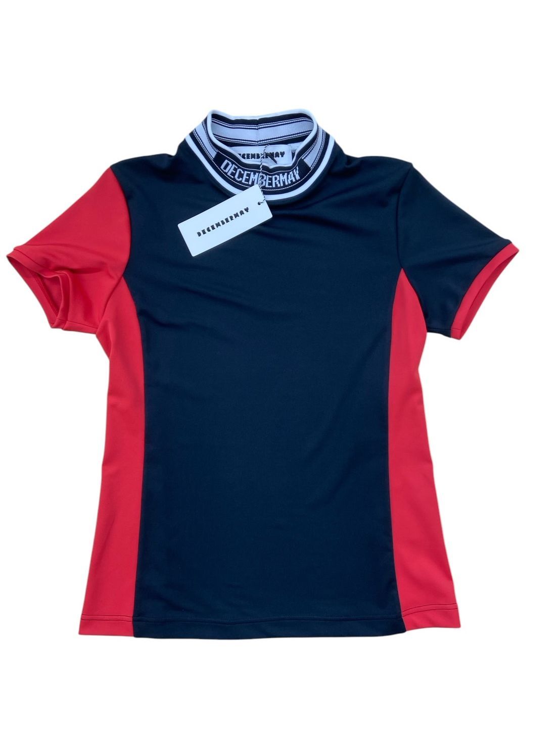 DECEMBERMAY ディセンバーメイ メンズ ゴルフウェア メッシュ半袖モックネック Hand paint logo mockneck/MAN  1-405-0142