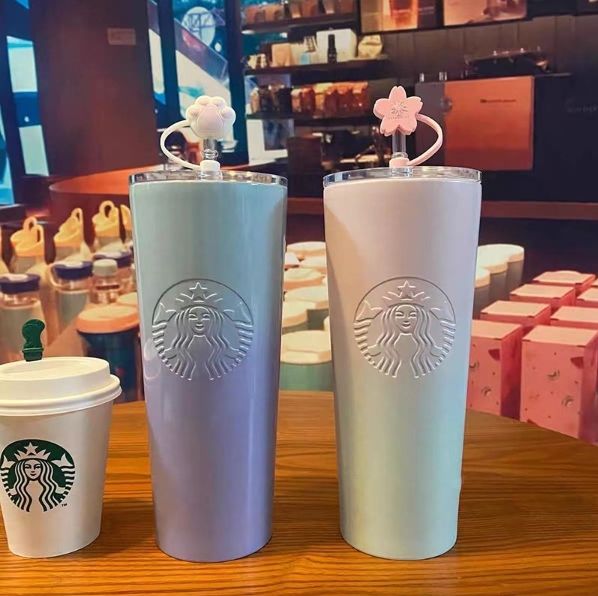 スターバックス starbucks ストロー タンブラー 新品 ステンレスカップ コップ スタバ 保温 保冷 海外 大容量 750ｍL グラデーション  キラキラ おしゃれ xh - メルカリ