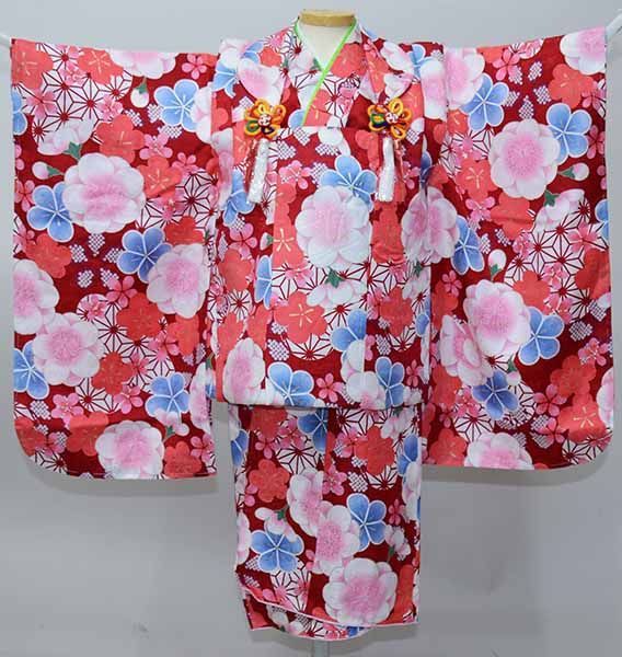 七五三 三歳 女児 被布着物フルセット 半衿伊達襟付き 花ひめ NO37008