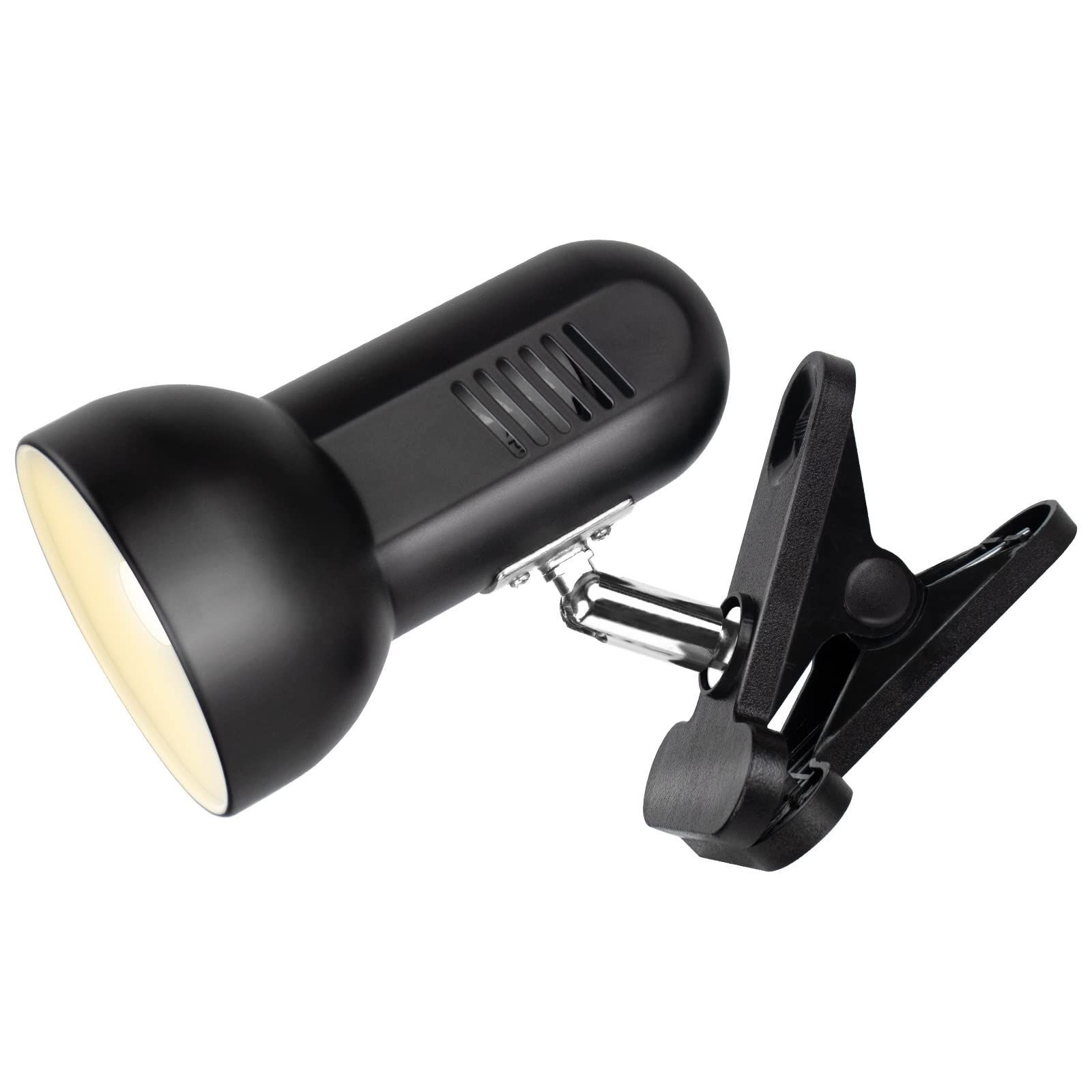 クリップライト E26 360°回転 読書 仕事 LEDデスクライト PC電気 スタンド作業デスク 卓上 ランプ ASSEUI に適用 付属のLED電球 金属製 ブラック