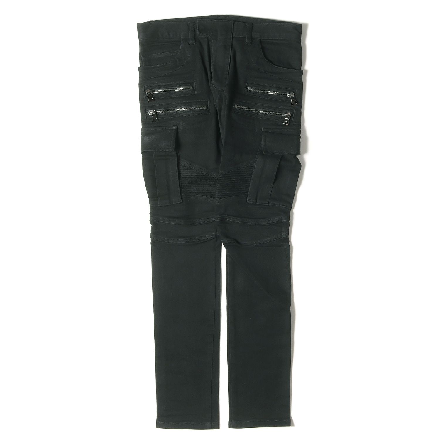 バルマン BALMAIN ストレッチ コットン カーゴ バイカー パンツブラック バルマン BALMAIN ストレッチ コットン カーゴ バイカー パンツブラック
