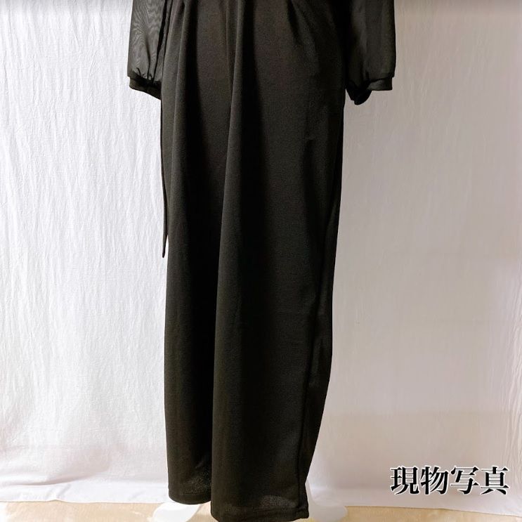 2XL オールインワン ワイドパンツ パンツスーツ シフォン ワンピース