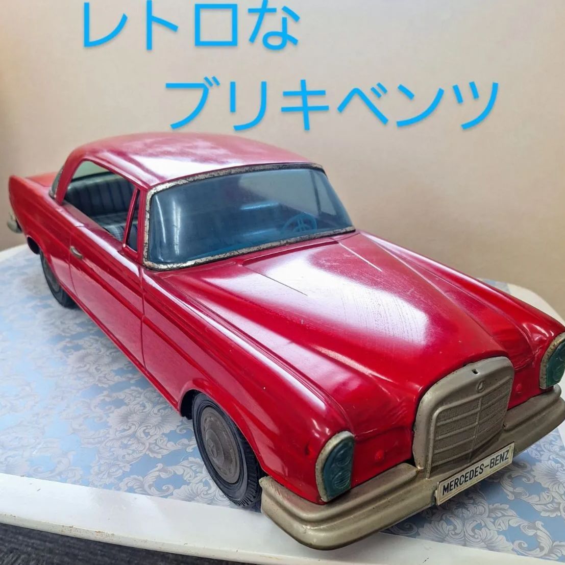 旭玩具【メルセデス ベンツ300SLR黄】ブリキtin toy car自動車箱付 旭玩具【メルセデス ベンツ300SLR黄】ブリキtin toy car自動車箱