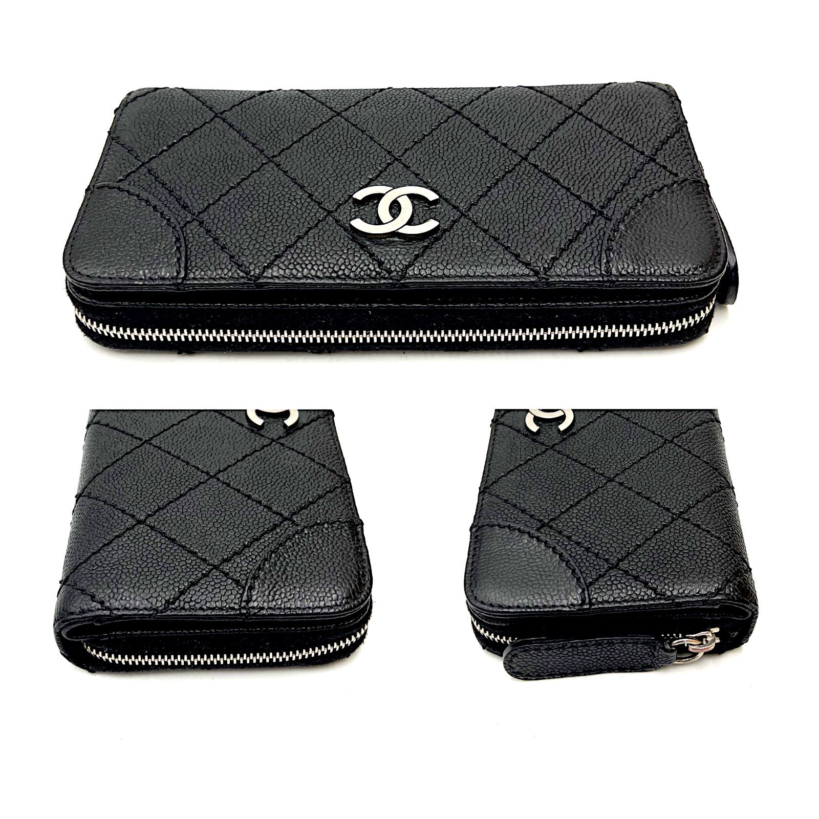 CHANEL シャネル マトラッセ キャビアスキン ラウンド長財布 CHANEL シャネル マトラッセ キャビアスキン ラウンド長財布