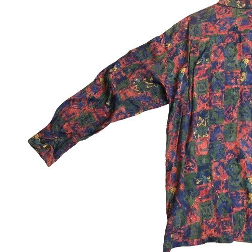 希少！　90sイッセイミヤケ　黒タグ　長袖シャツ ○希少初期90Sツモリチサトイッセイミヤケ社タグプリントシャツ