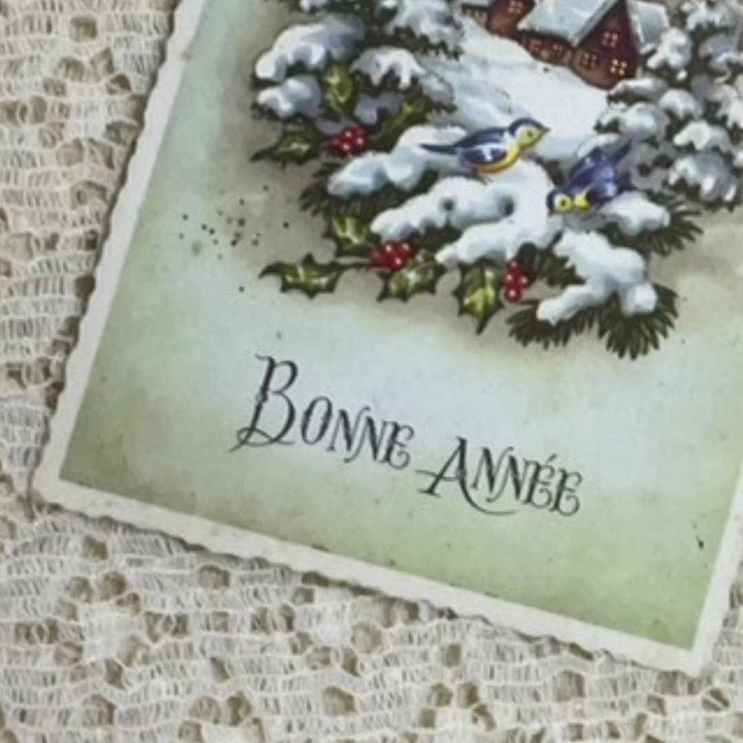アンティーク ポストカード フランス 直輸入 雪景色 雪 ジャンク
