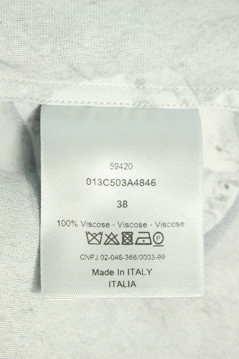 ディオール  20AW  013C503A4846 ×Daniel Arsham ロゴ総柄半袖シャツ  メンズ 38
