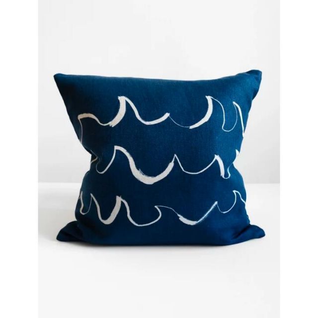 FINE LITTLE DAY | WAVE CUSHION COVER blue no.1673 | 48x48cm クッションカバー ファインリトルデイ インテリア 北欧 雑貨 北欧 おすすめ おしゃれ 人気 お洒落 オシャレ プレゼント ギフト