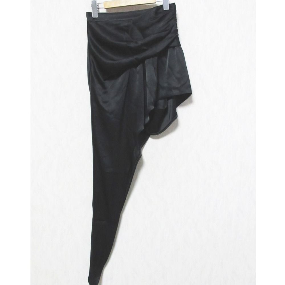 alexanderwang アレキサンダーワン シルクサテン アシンメトリー ショートパンツ 2 ブラック レディース 古着