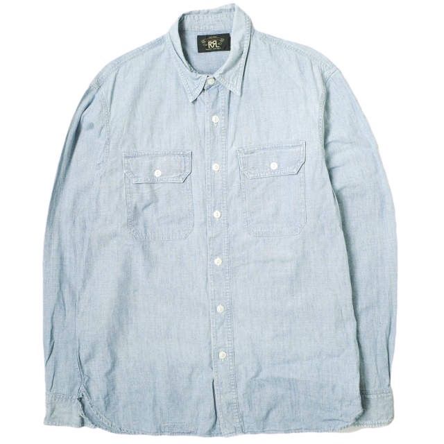 RRL ダブルアールエル ILLINOIS CHAMBRAY WORK SHIRT シャンブレーワークシャツ 782725736001 M  INDIGO Double RL グランメゾン東京 木村拓哉 キムタク トップス g17980 - メルカリ